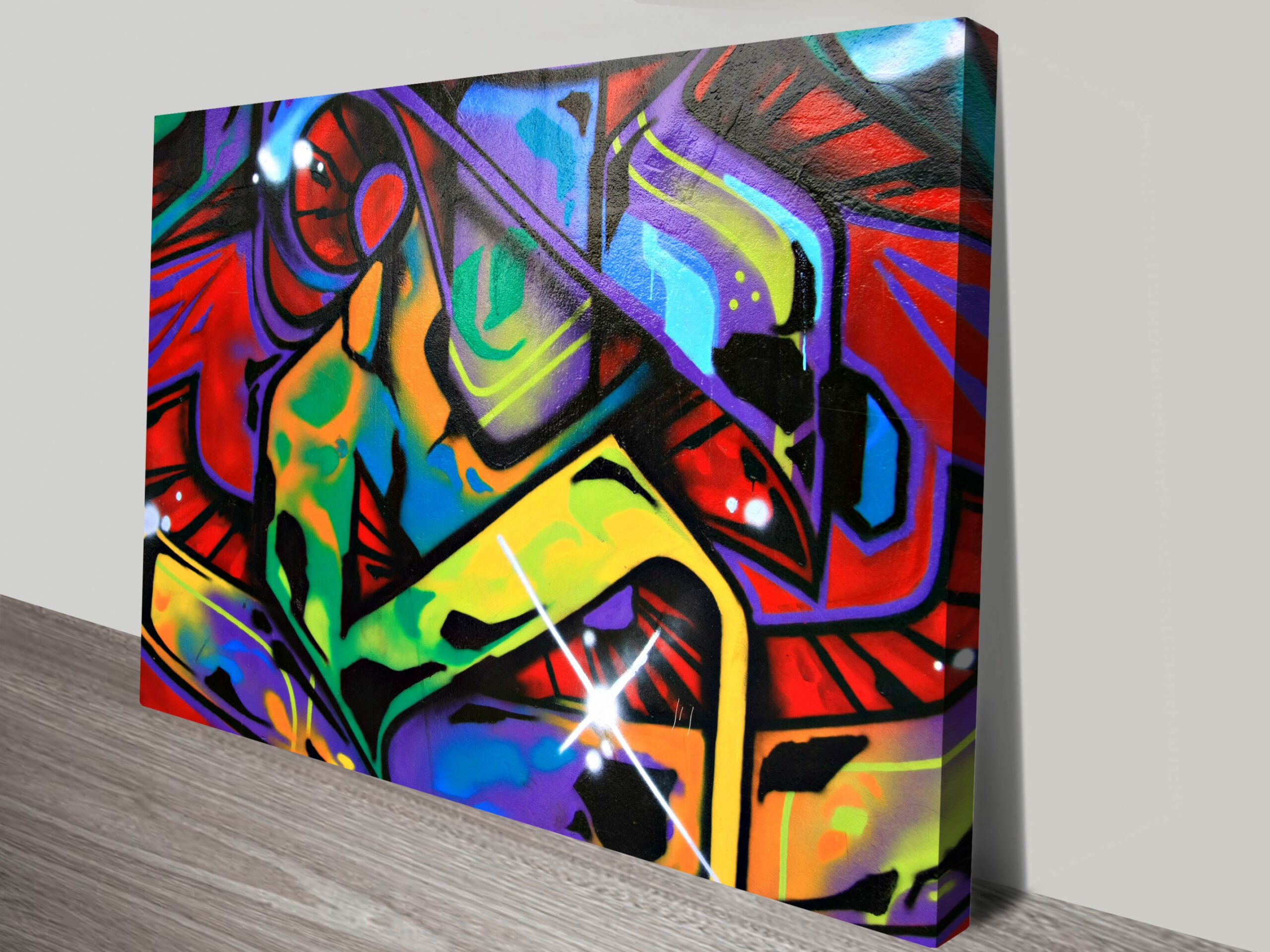 Abstract close-up of Graffiti on Walls Canvas Picture - Canvas