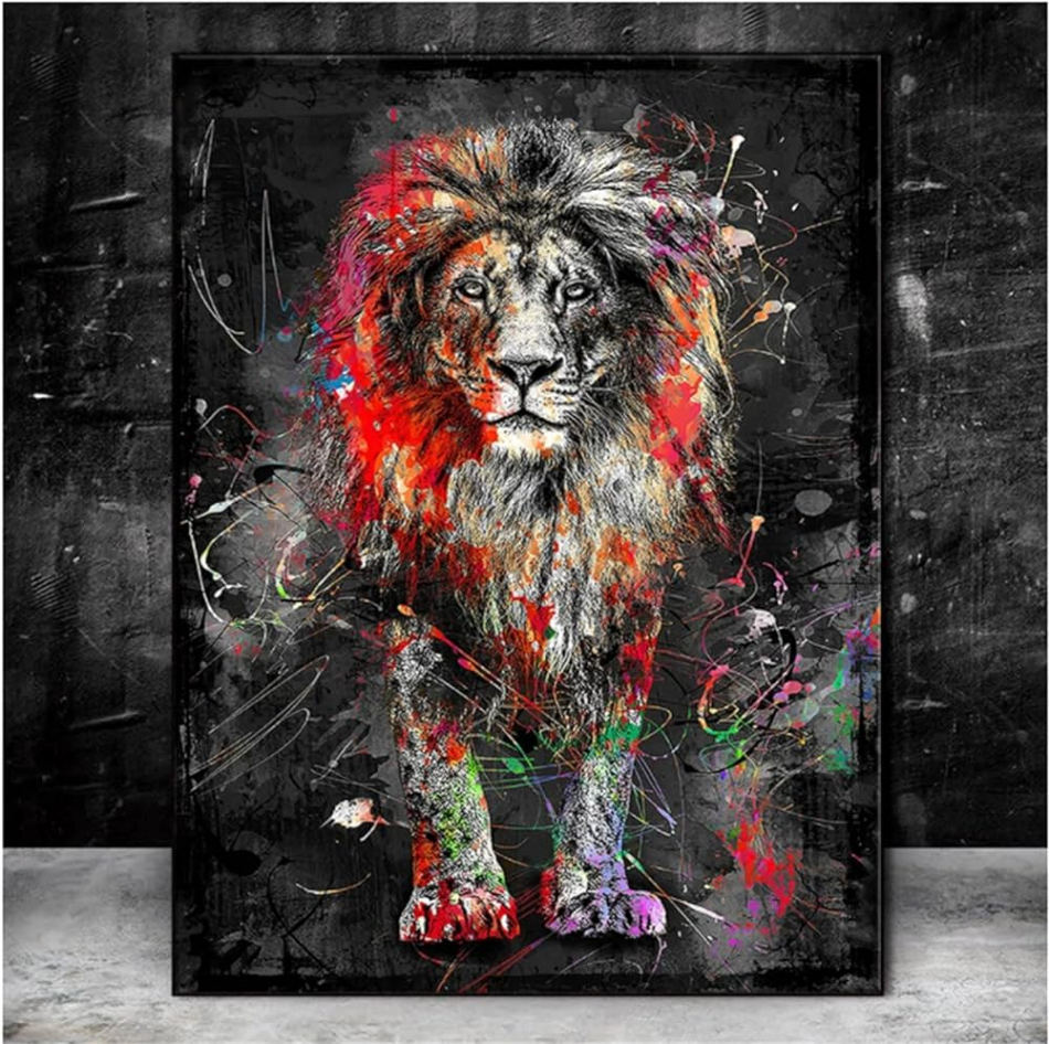 Abstract Lion Canvas Art Posters and Prints Graffiti Art Animals