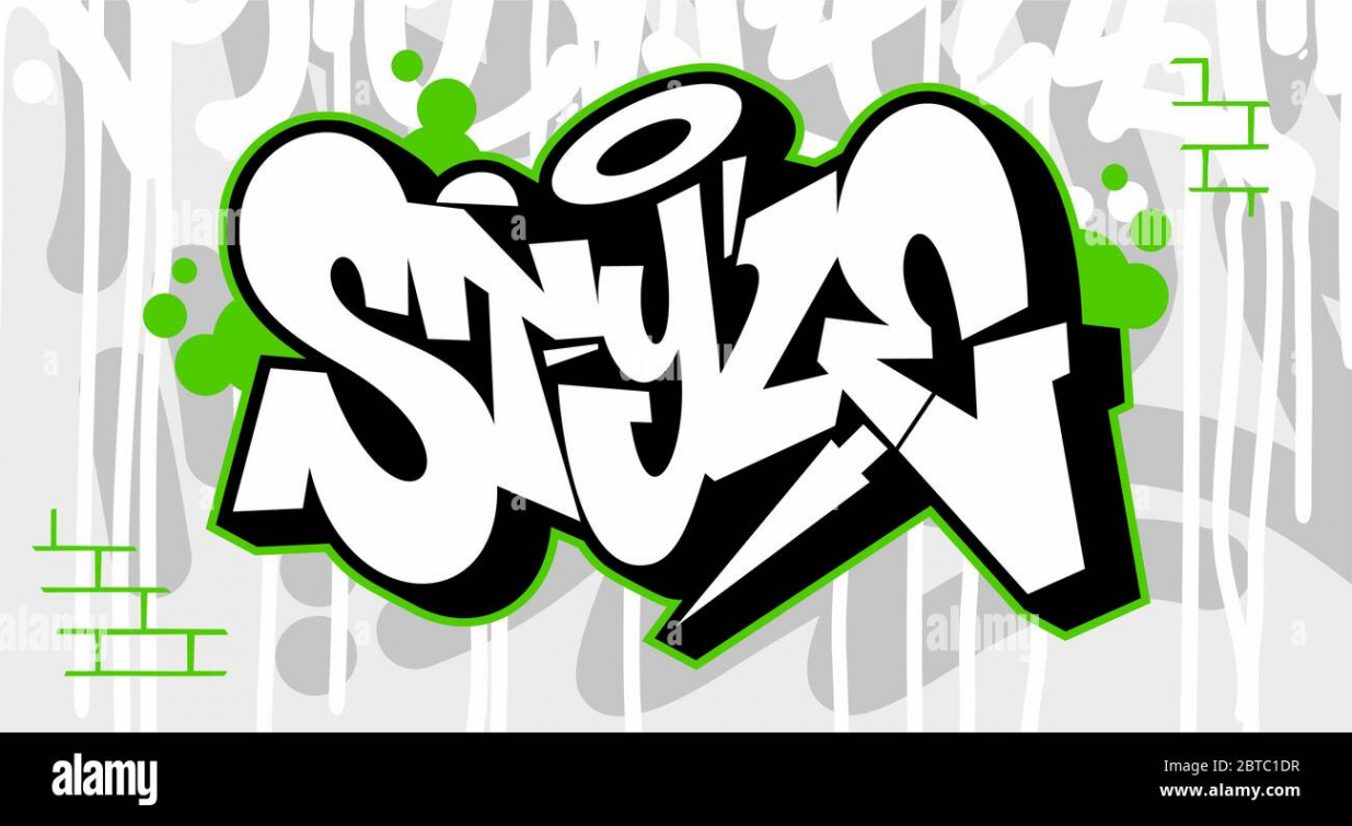 Abstract Word Style Graffiti Font Lettering With A Grey Background