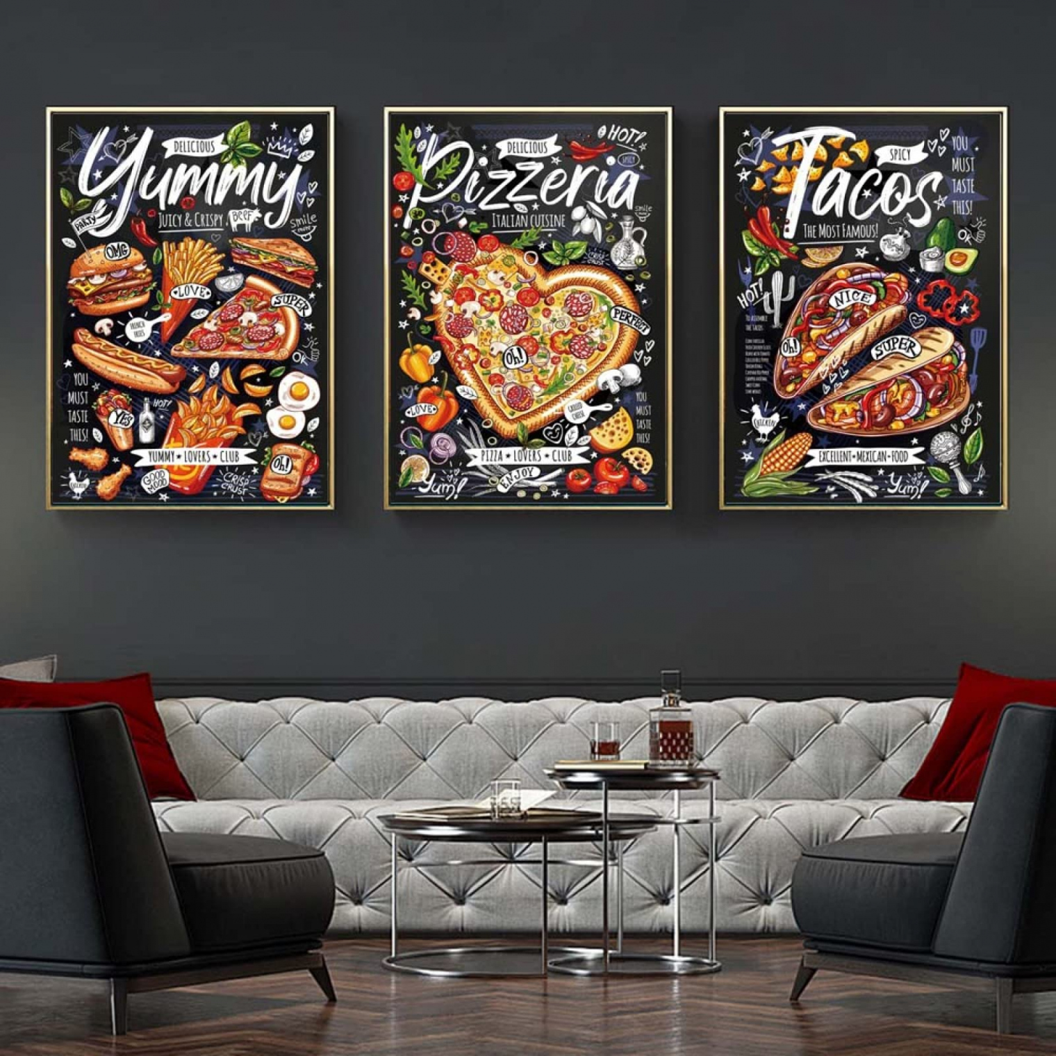 ANGELIA COMEAUX Food Poster Graffiti Art Food Leinwand Malerei