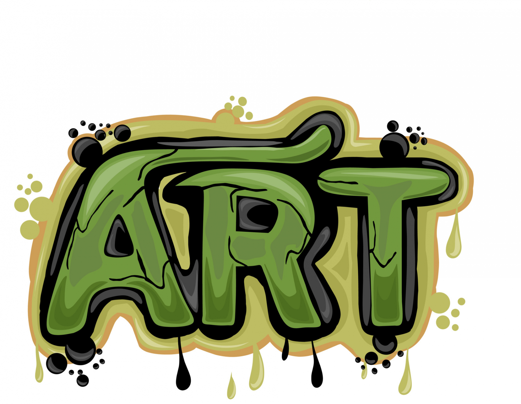 ART writing graffiti design on a white background  Vector