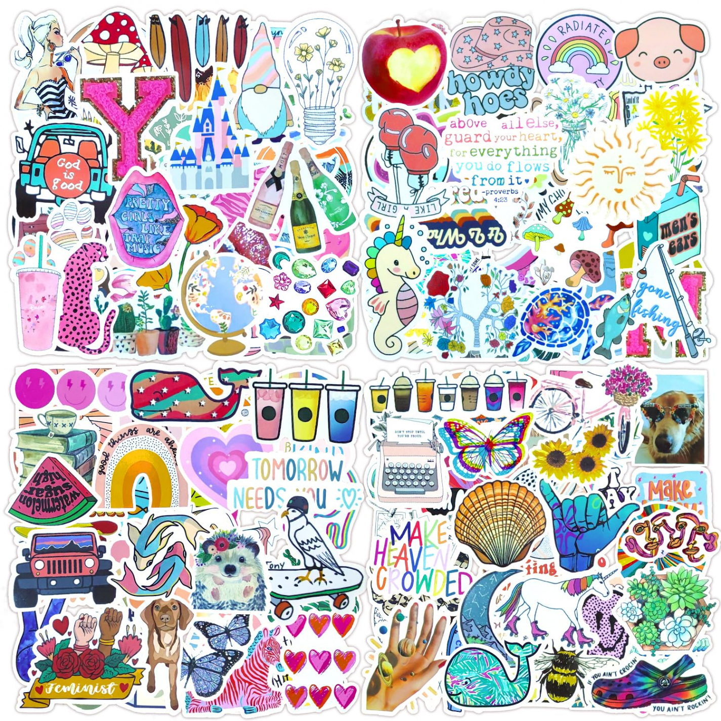 Aufkleber  Stück Aesthetic Sticker Set Hochauflösende VSCO Cute Graffiti  Wasserfeste Vinyl Decals für Handy Laptop Trinkflasche Kühlschränke Tassen