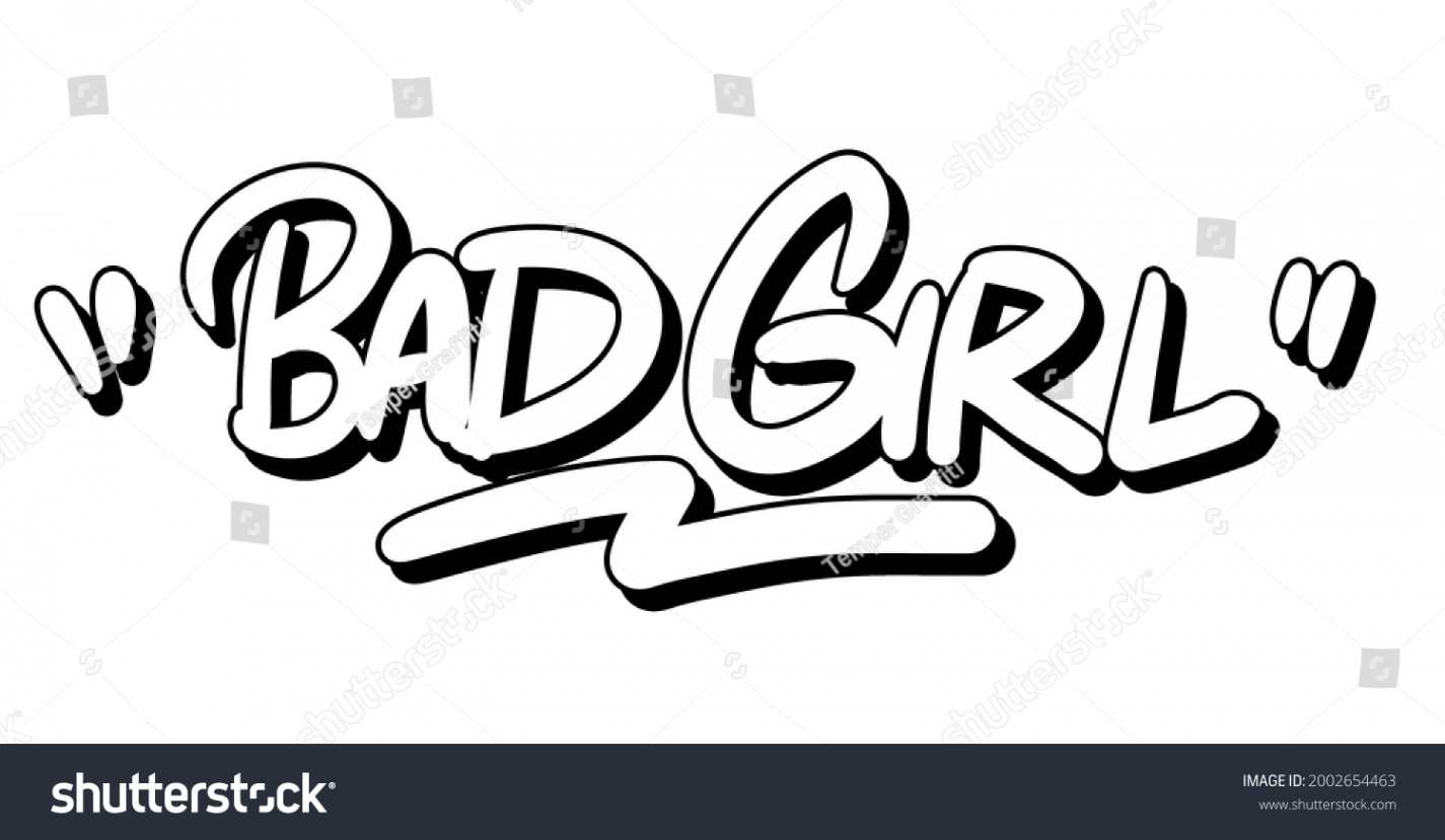 BAD GIRL TYPOGRAPHIE GRAFFITI TAG STREET: Stockillustration