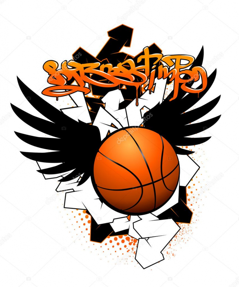 Basketball graffiti image Stock Vector by ©Vecster