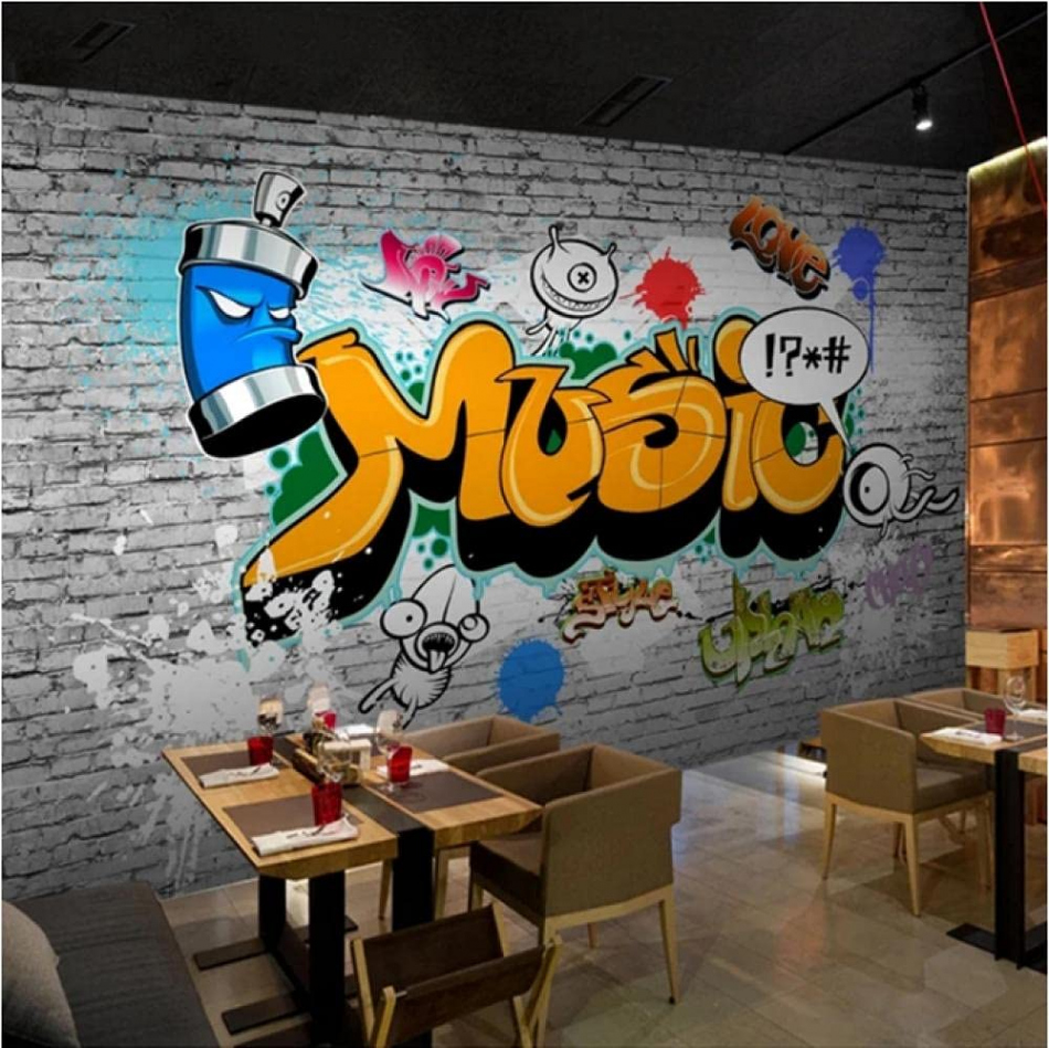 Benutzerdefinierte Wandbild Tapete D Brick Wall Vintage Street Graffiti  Wandbild Bar Restaurant Cafe Hintergrund Foto Wand Papier