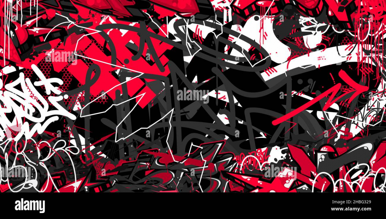 Black Red And White Abstract Hip Hop Street Art Graffiti Style