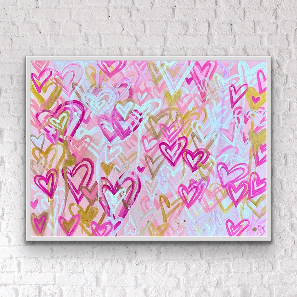 Blush Pink And Gold Heart Pop Art. Preppy Trendy Graffiti - Etsy