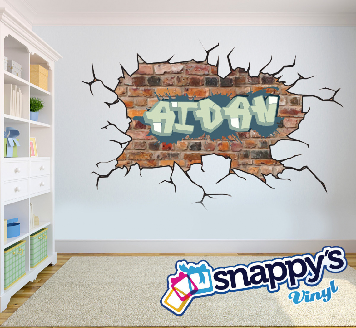 Brick Wall Graffiti Name Style and Color Scheme Wall Decal - Etsy