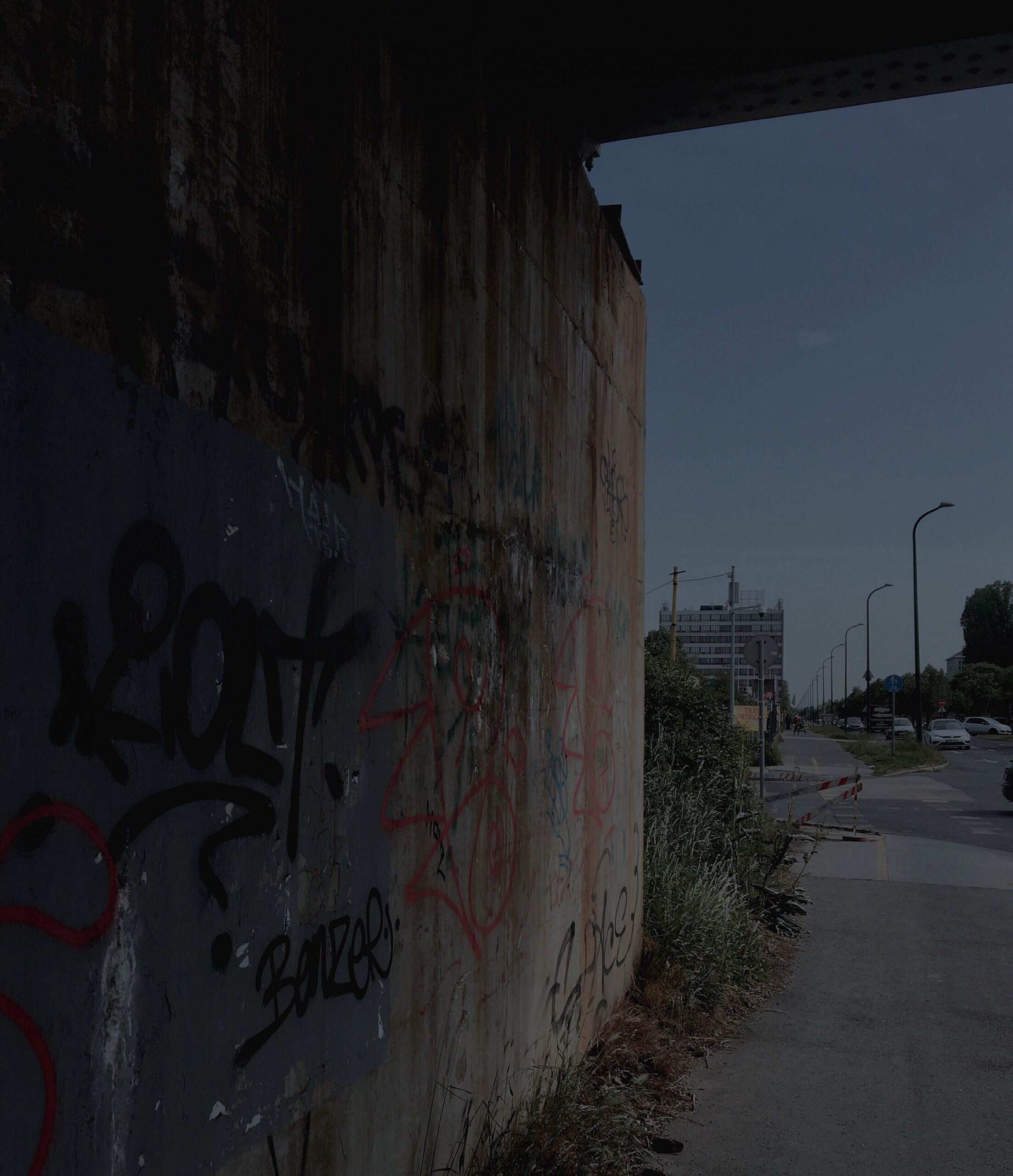 bridge wall graffiti  City aesthetic, Dark city, Scenery