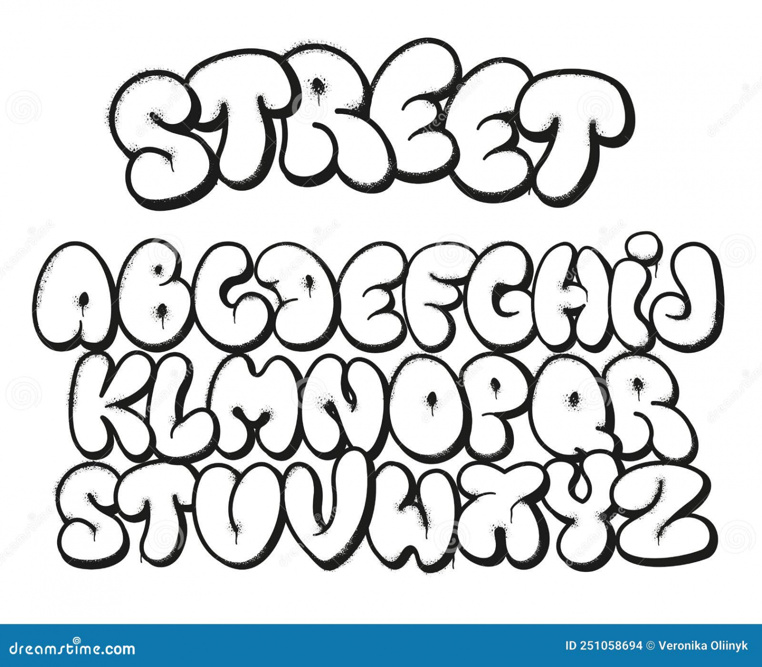 Bubble Font Graffiti Alphabet Stock Illustrations –  Bubble