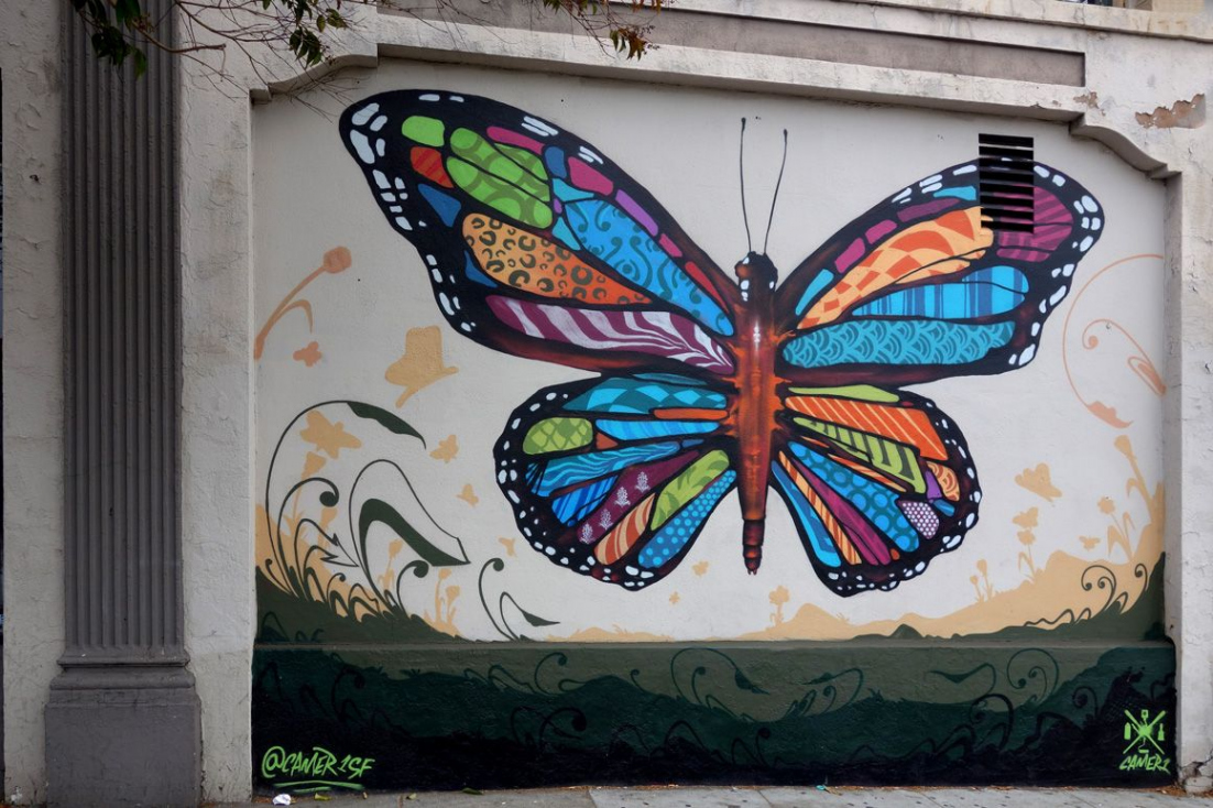 Butterfly  Street art, Art, Urban street art