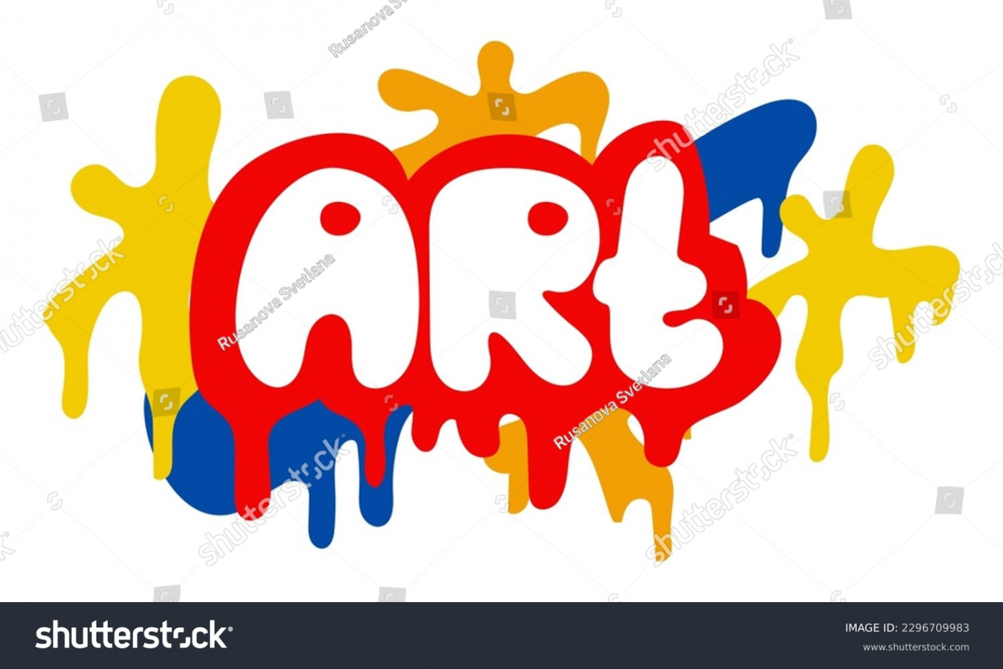 Colorful Lettering Art Rounded Graffiti Style Stock Vector