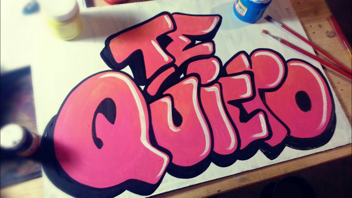 COMO HACER UN GRAFFITI TE QUIERO PASO A PASO