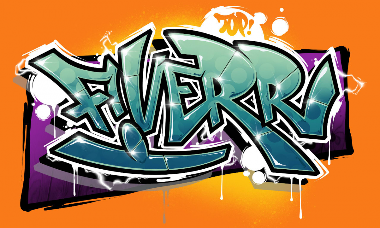 create original graffiti lettering in colors