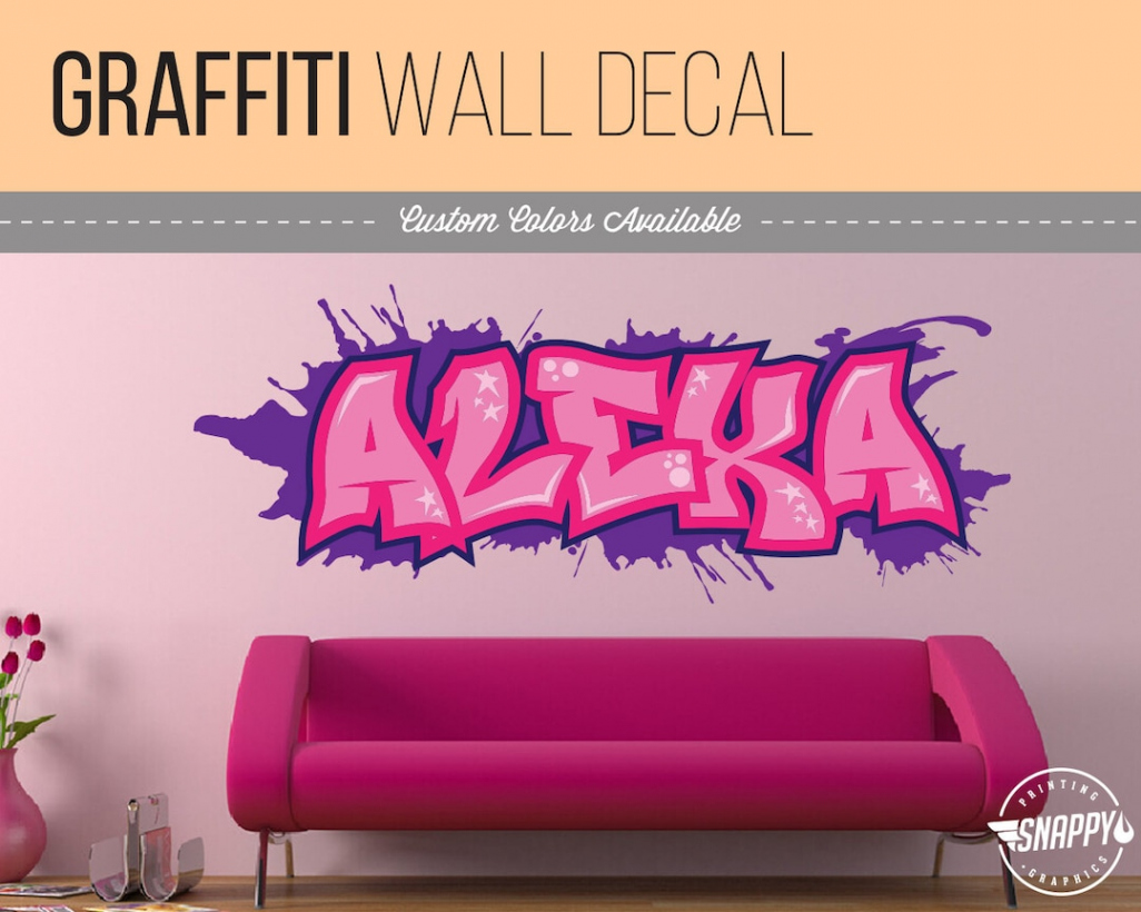 Custom Graffiti Name Style and Color Scheme Wall Decal - Etsy