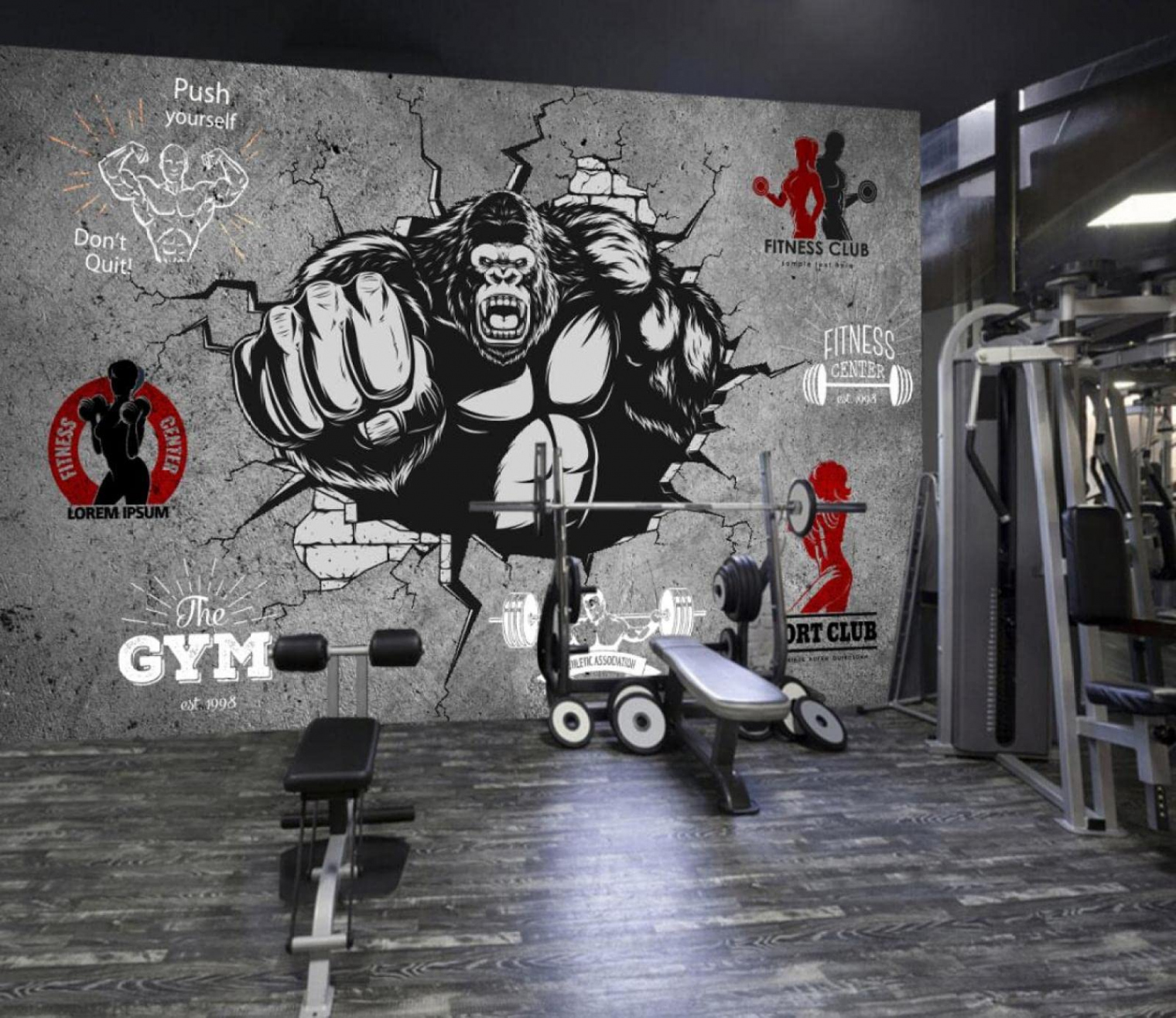 Custom Mural D Sports Graffiti Brick Wall Gym Background Decorative Wall  Painting Wallpaper*40cmx00cm(.x