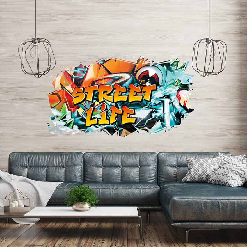 D Graffiti Wall Sticker,  x 5 cm, Street Art Wall Sticker, Teenager