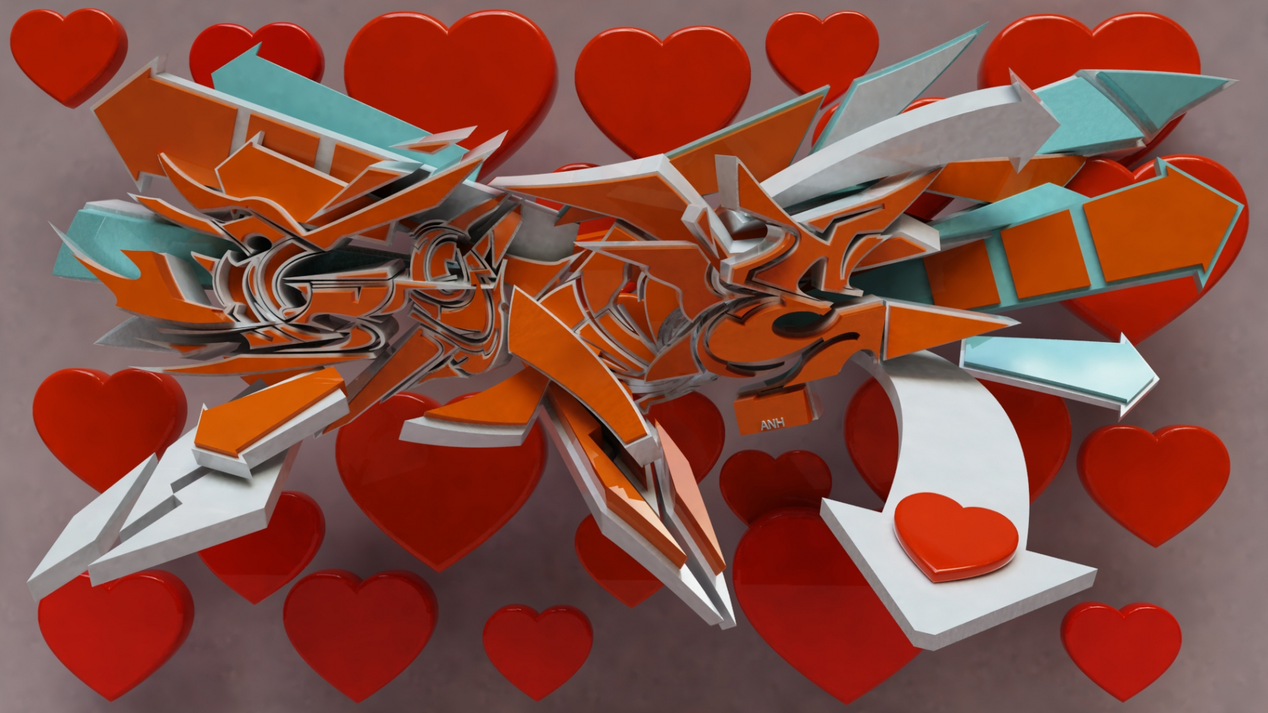 d Love graffiti for Valentine by anhpham on DeviantArt