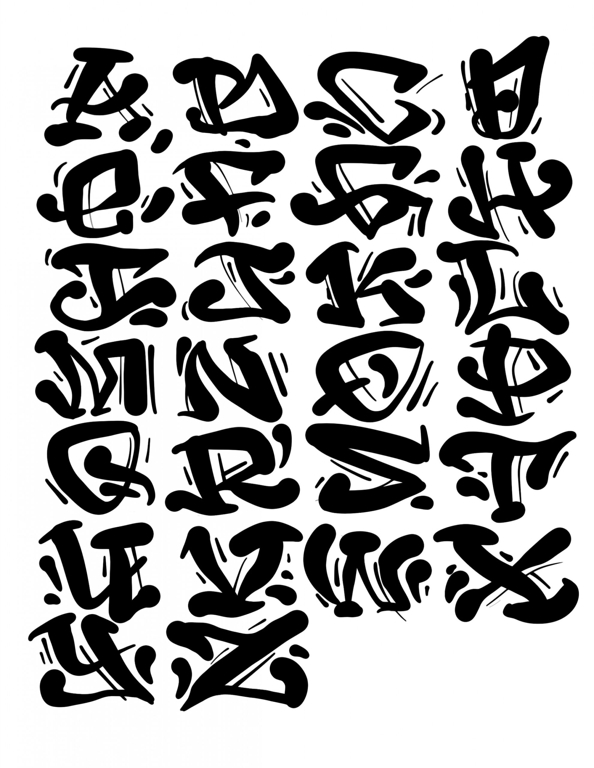 DIGITALER Download Graffiti Letters Ink Blotch Grafik - Etsy