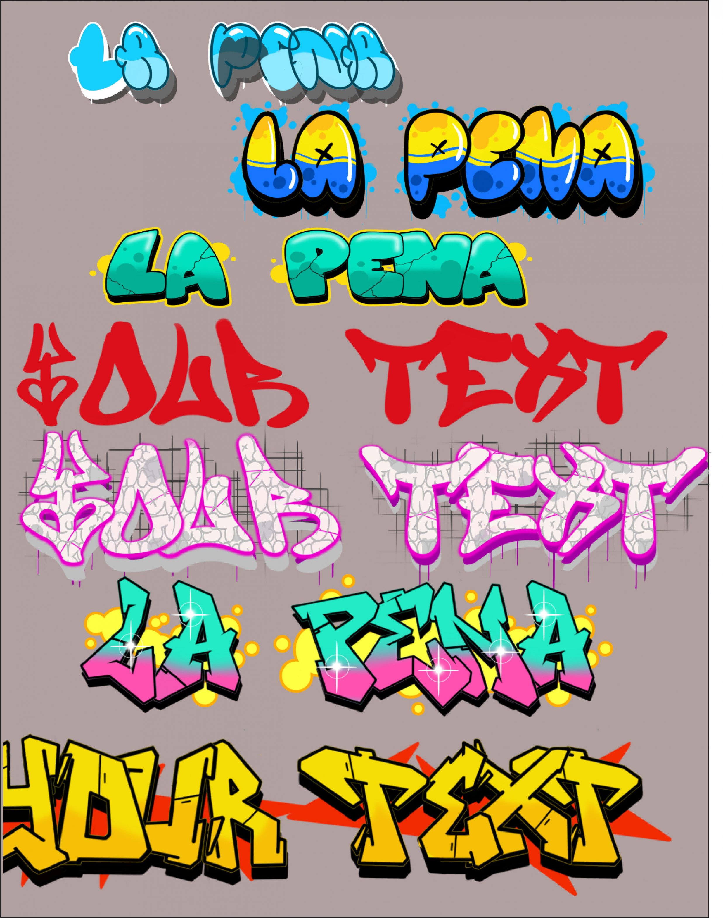 do a graffiti text design for your desired text