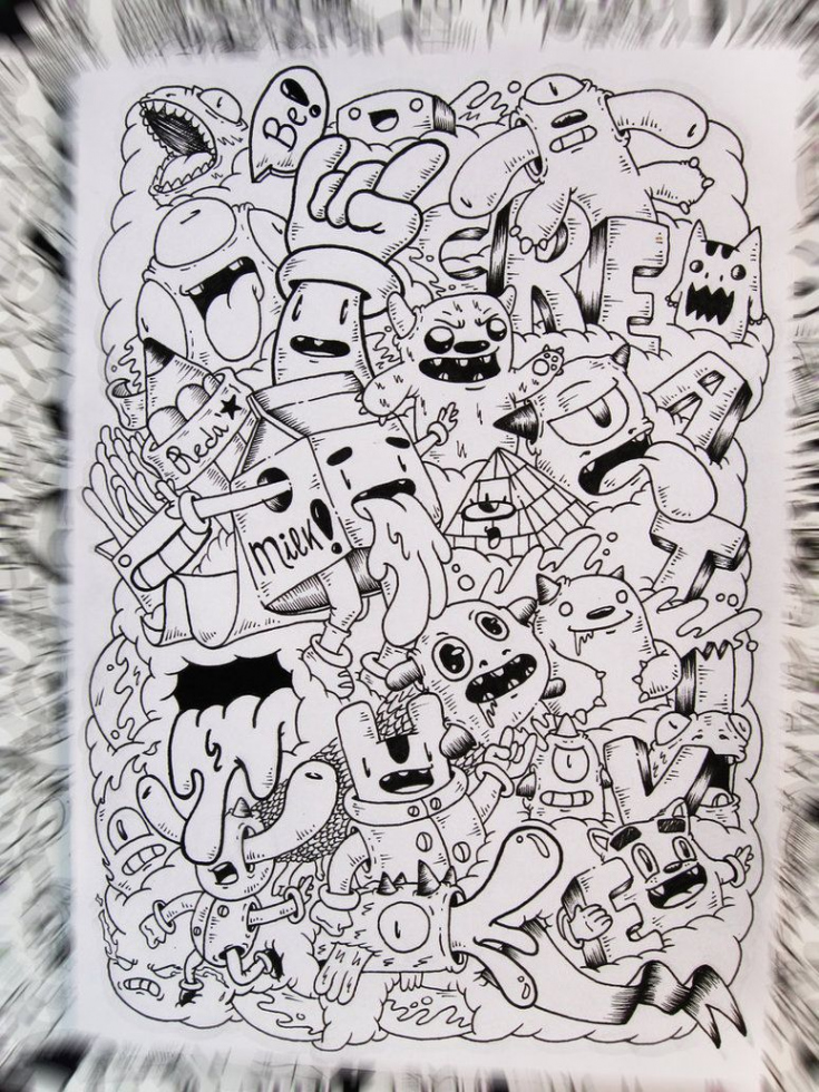 Doodle: Be creative  Doodle drawings, Graffiti doodles, Doodle