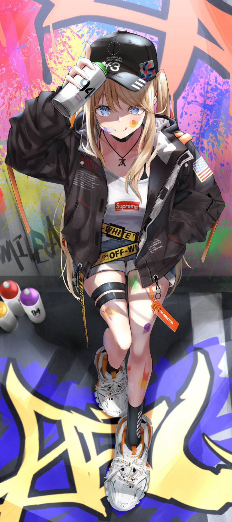 Download Anime Girl Wall Graffiti Iphone Wallpaper  Wallpapers