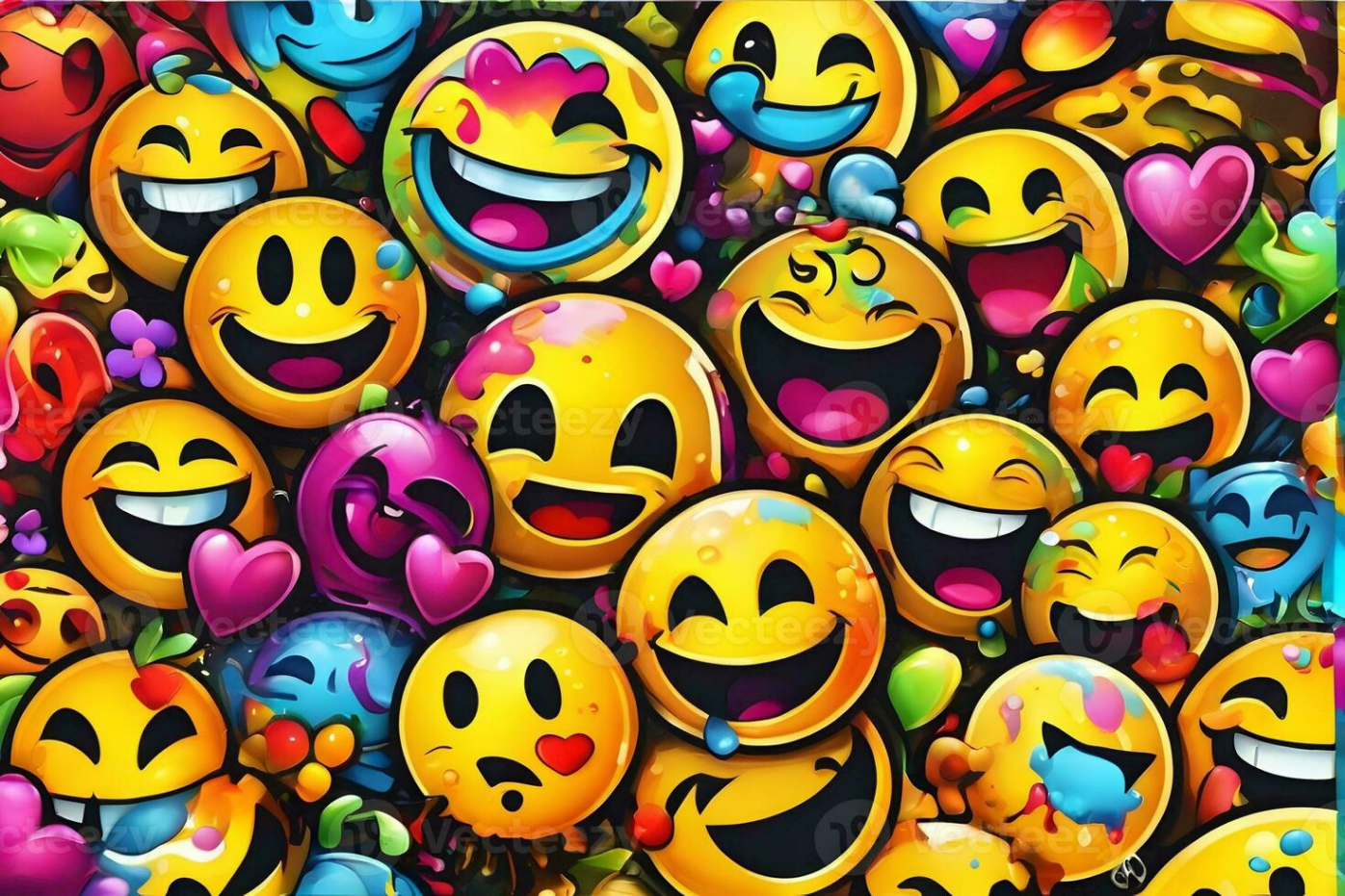 Emoji Graffiti Wallpaper, Emoji Graffiti Background, Emoji