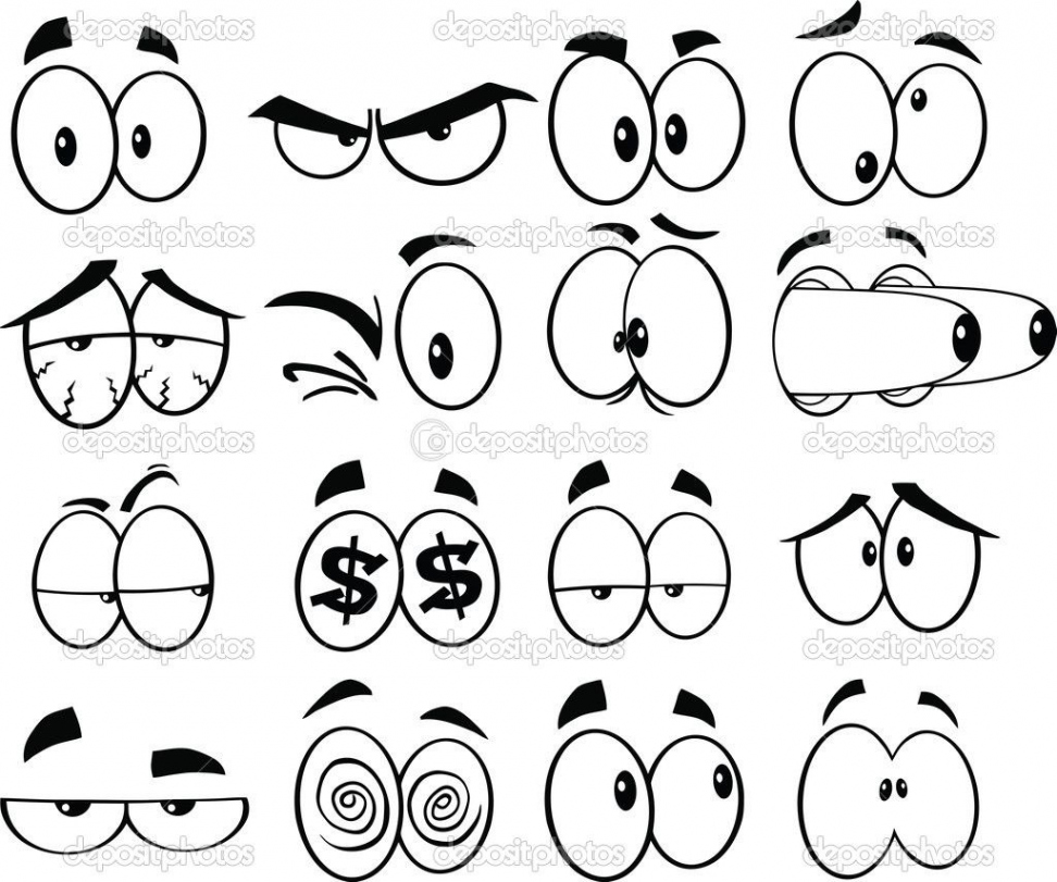 eyes ears mouth nose - Pesquisa Google  Black and white cartoon