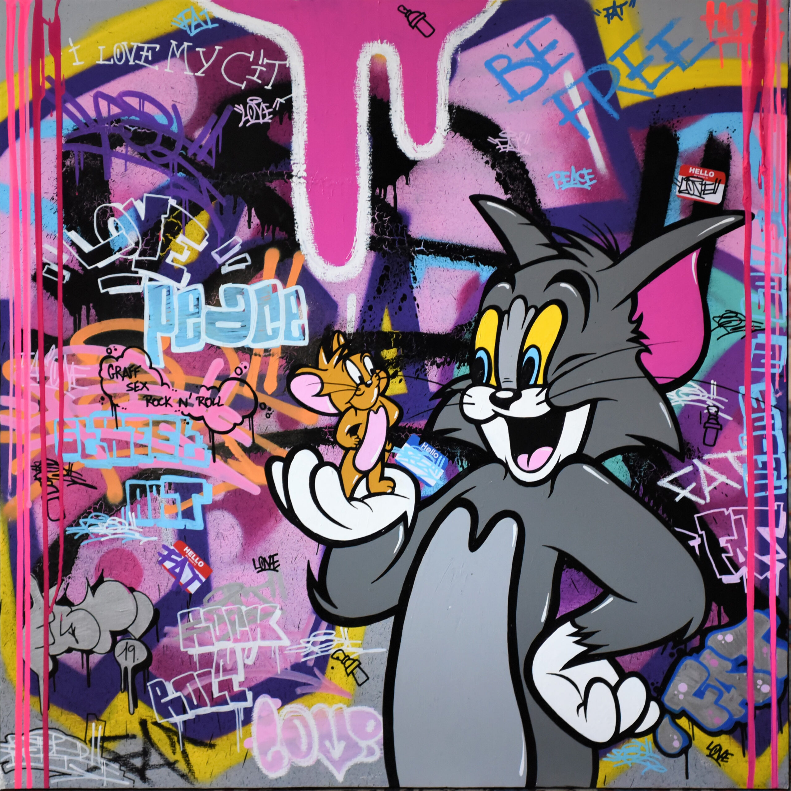 Fett - Tom &amp; Jerry,  - Malerei - Street Art und Graffiti