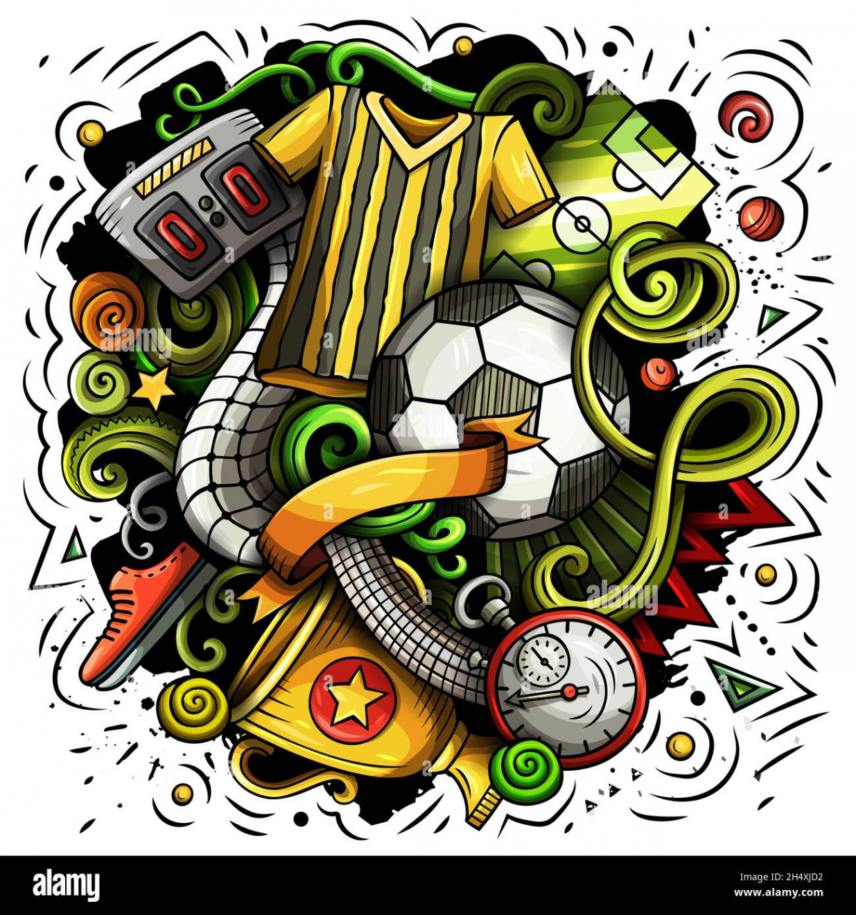 Football graffiti Cut Out Stock Images & Pictures - Alamy