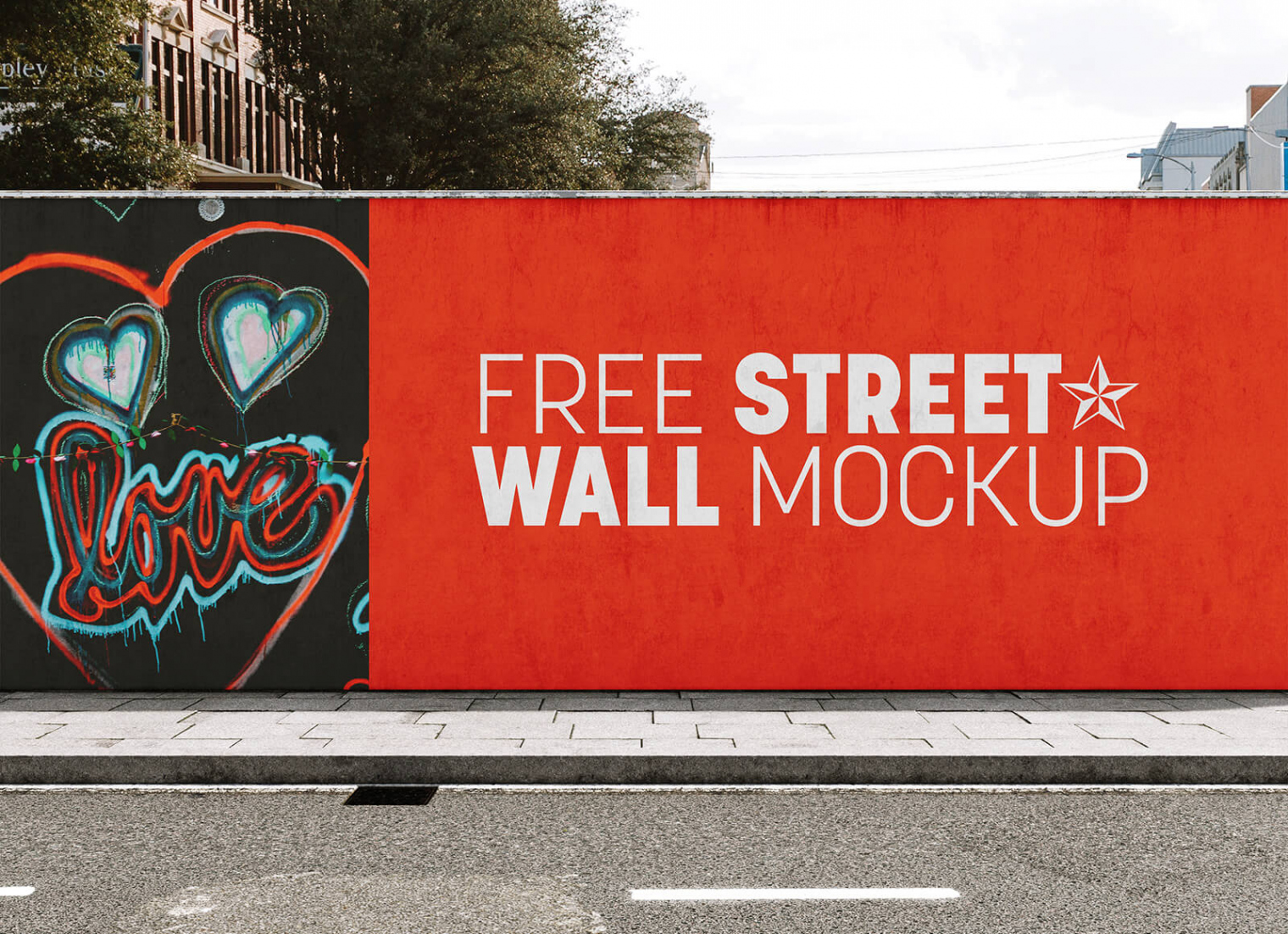 Free Street Wall Art / Mural Mockup PSD - Good Mockups