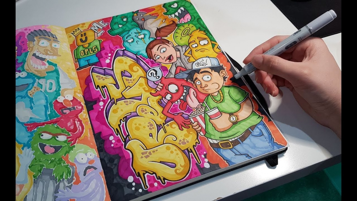 Full Page Graffiti Doodle in my Blackbook!