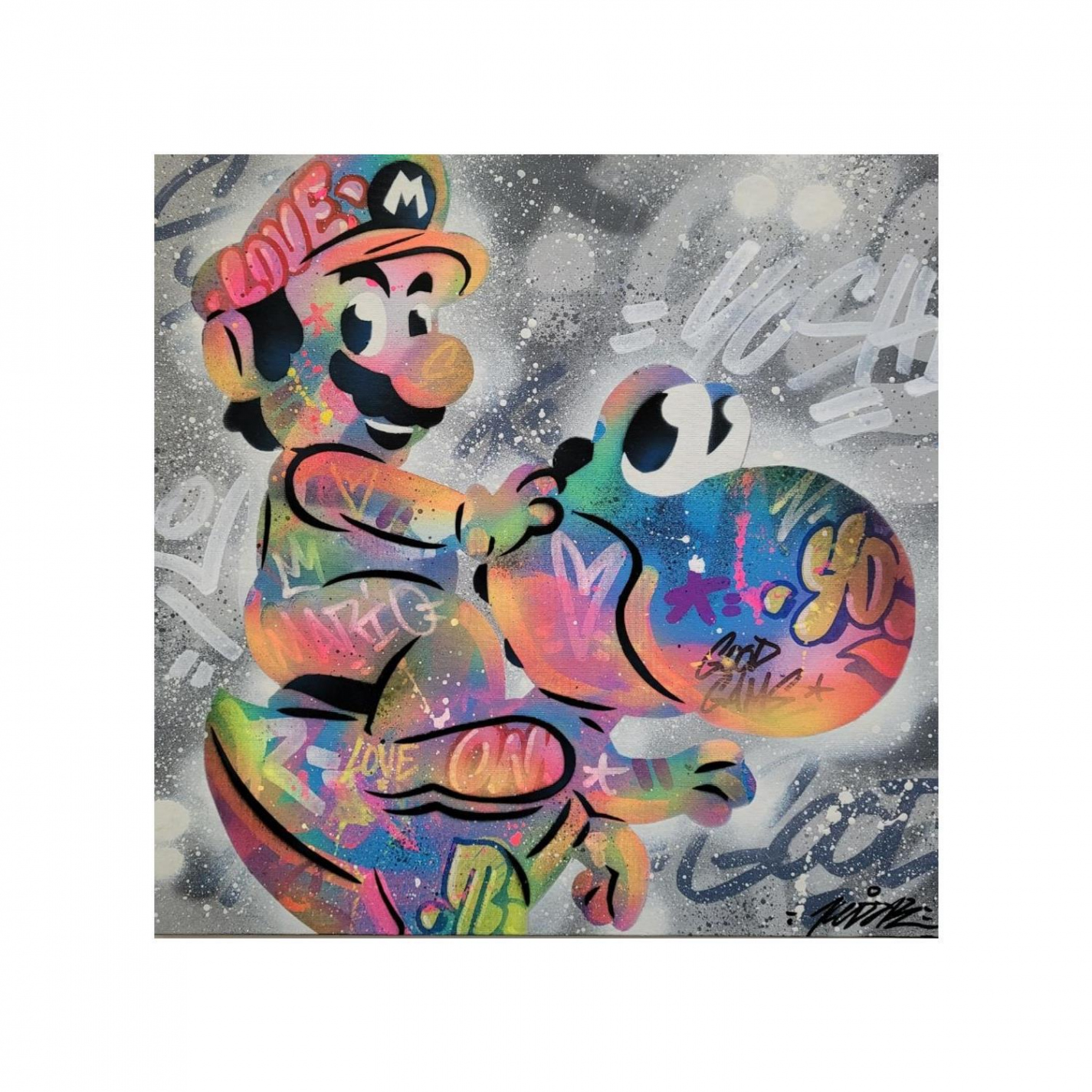 ▷ Gemälde mario yoshi von Kedarone  Carré d