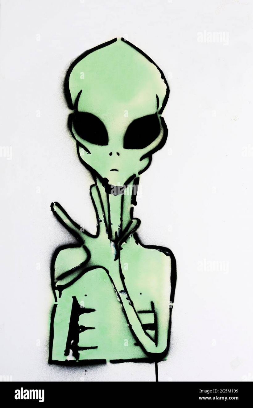 Graffiti alien hi-res stock photography and images - Alamy