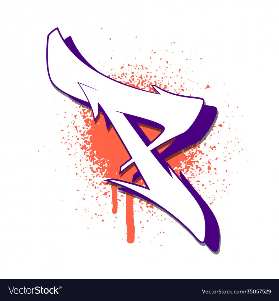 Graffiti alphabet letter p against a background Vector Image