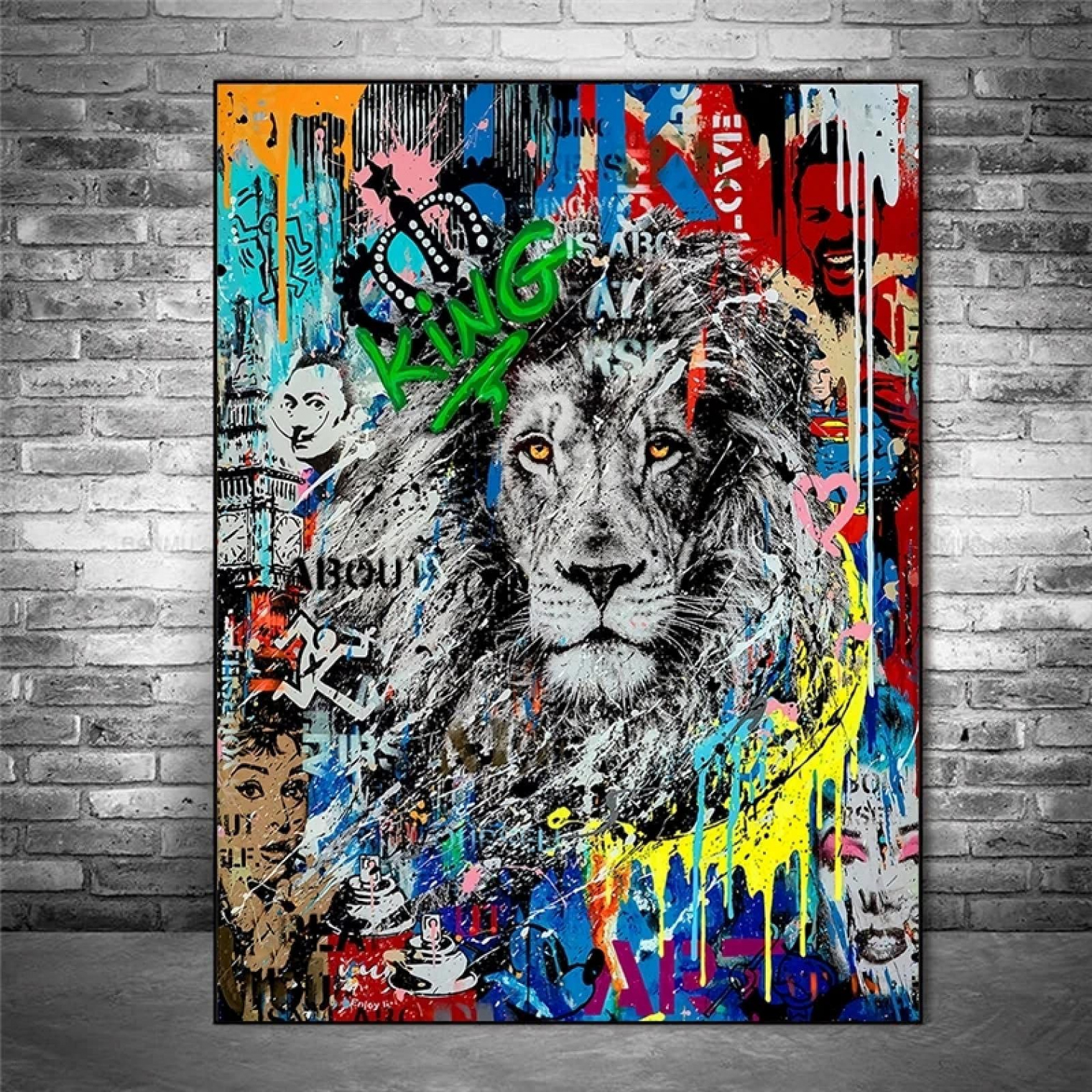 Graffiti Art Lion Canvas Painting Wall Art Poster and Prints