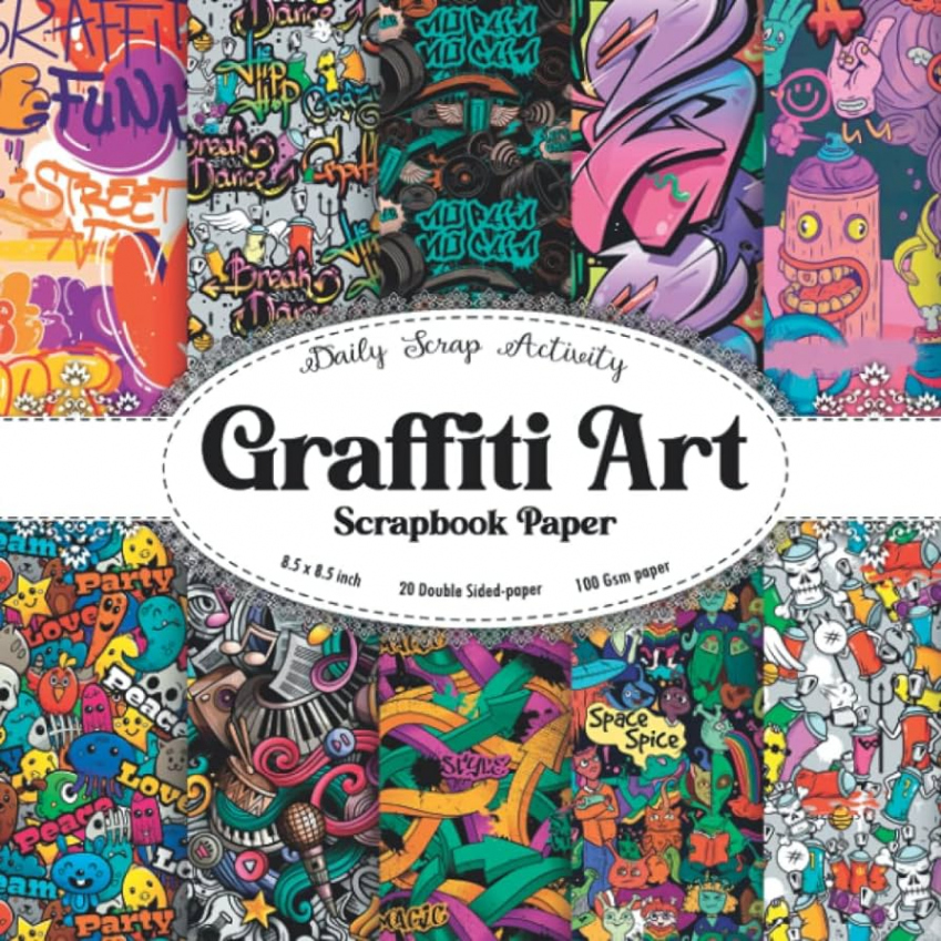 Graffiti Art scrapbook paper: Graffiti Illustration Pattern For  Scrapbooking, Double Sided Decorative Craft Paper For Gift Wrapping,  Decoupage,