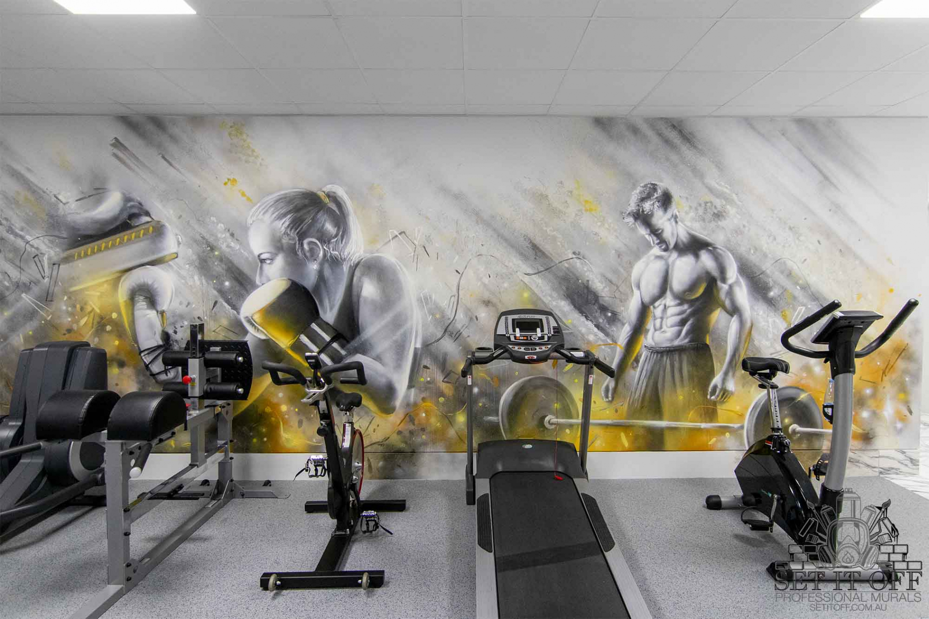 Graffiti Artist Melbourne Gym Interior Wall Art  - Street Artist