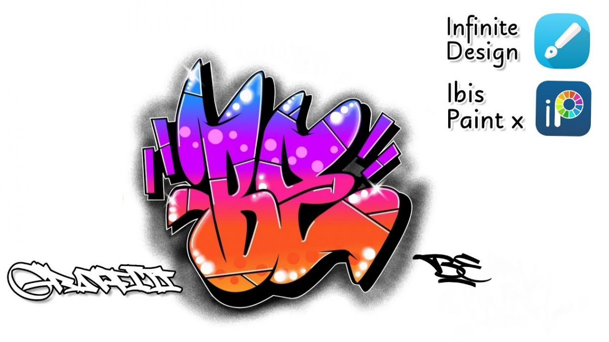 Graffiti BE Coloring Gradient  Infinite Design IbisPaint x