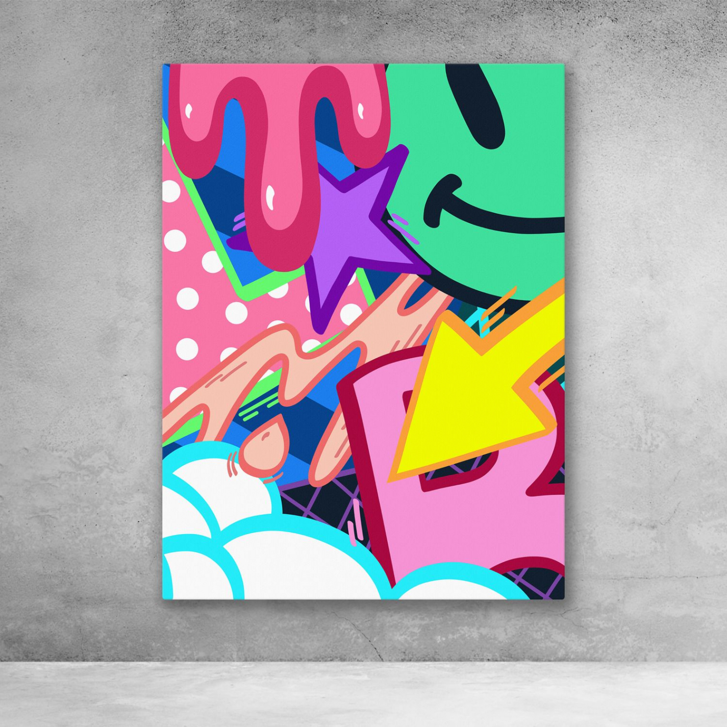 Graffiti Blast Street Art Cartoon Pop Art Canvas Wall Art