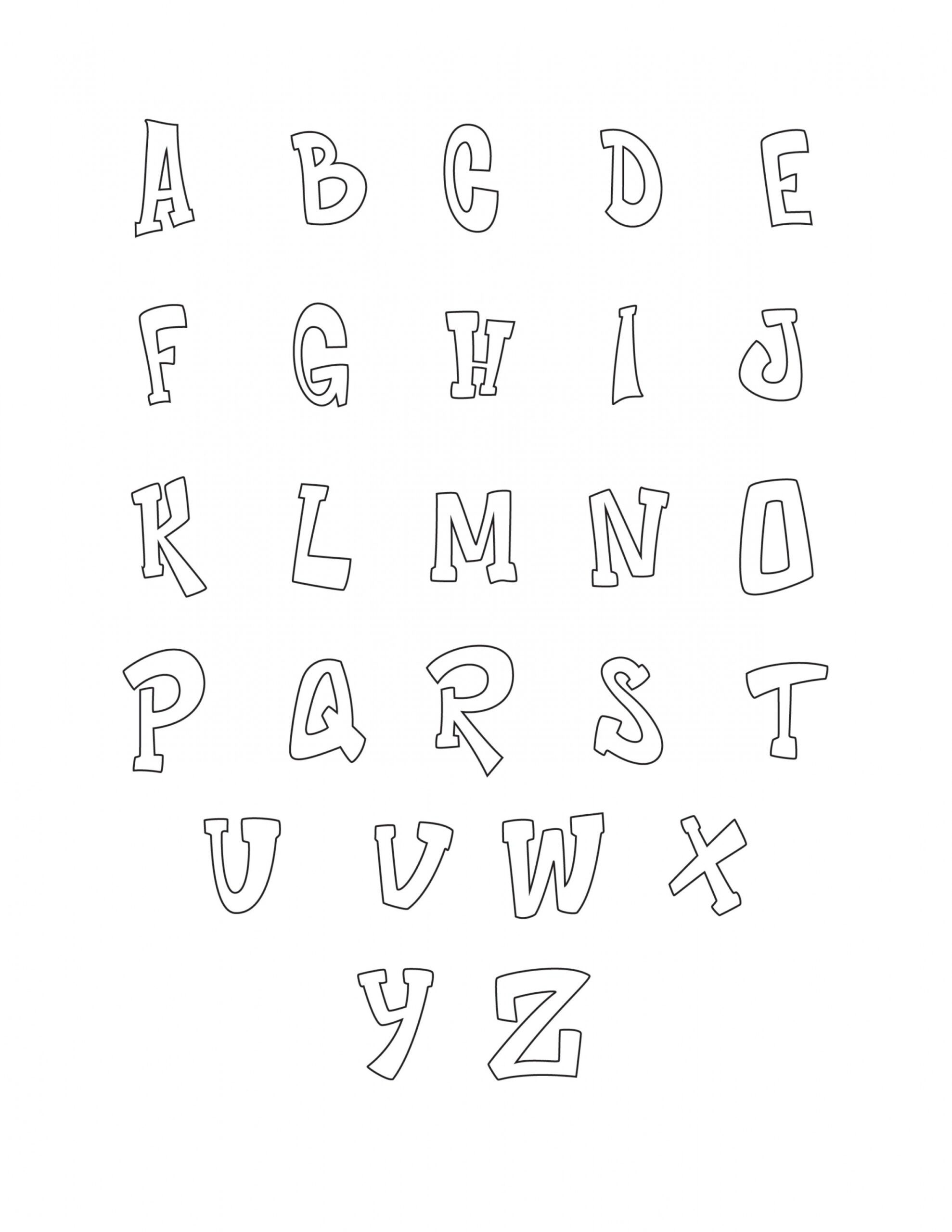 Graffiti Bubble Letters Alphabet Printable - Freebie Finding Mom