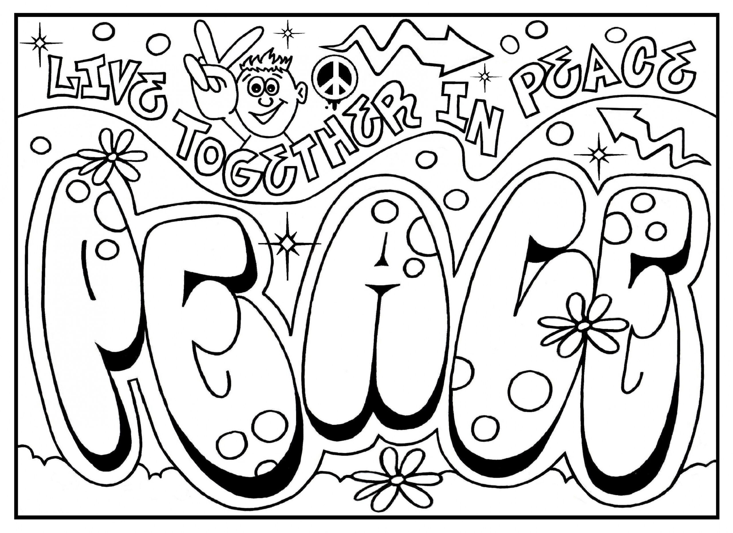 Graffiti Coloring Pages for Teens and Adults - Best Coloring Pages