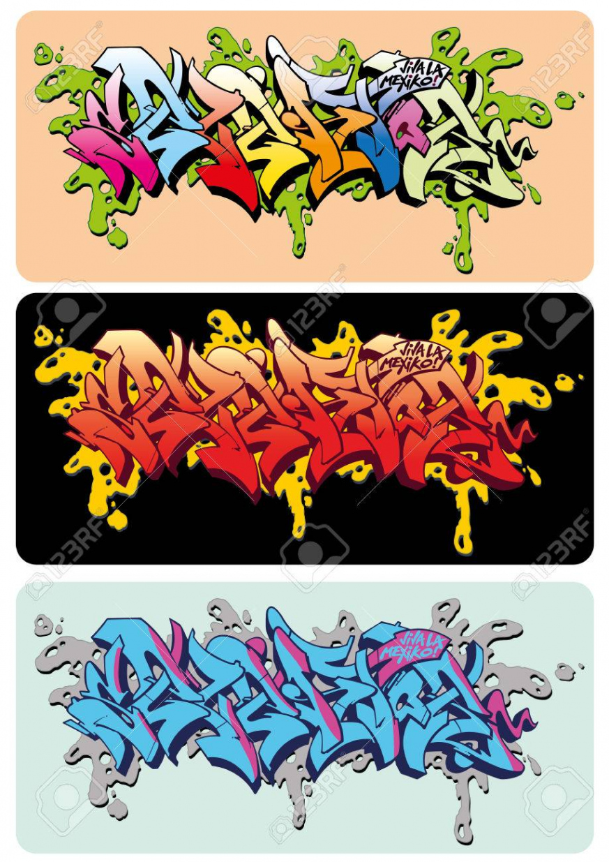 Graffiti Diseño De Dibujo Vectorial, Palabra Selektor