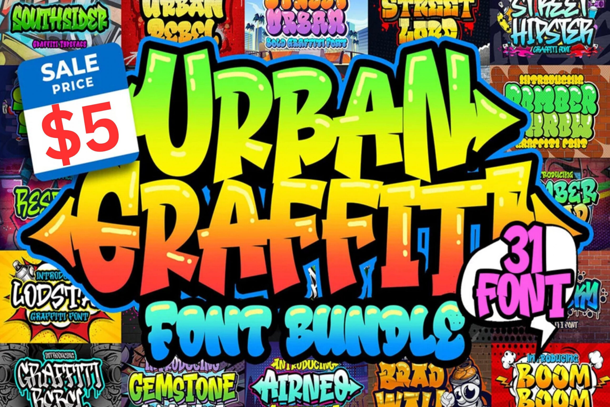 Graffiti Font Bundle Urban Font Vintage Font Retro Font - Etsy