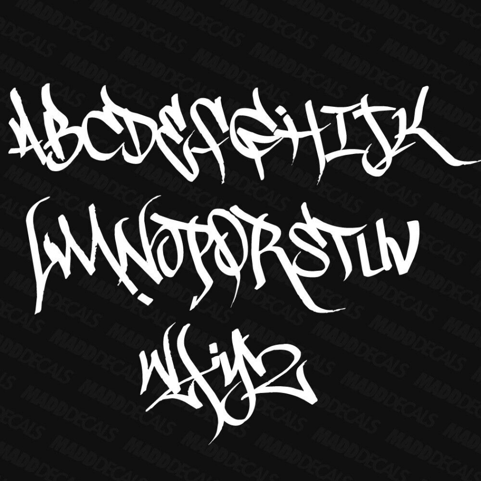 Graffiti Font Custom YOUR TEXT Vinyl Decal Sticker NAME Personalized  Lettering