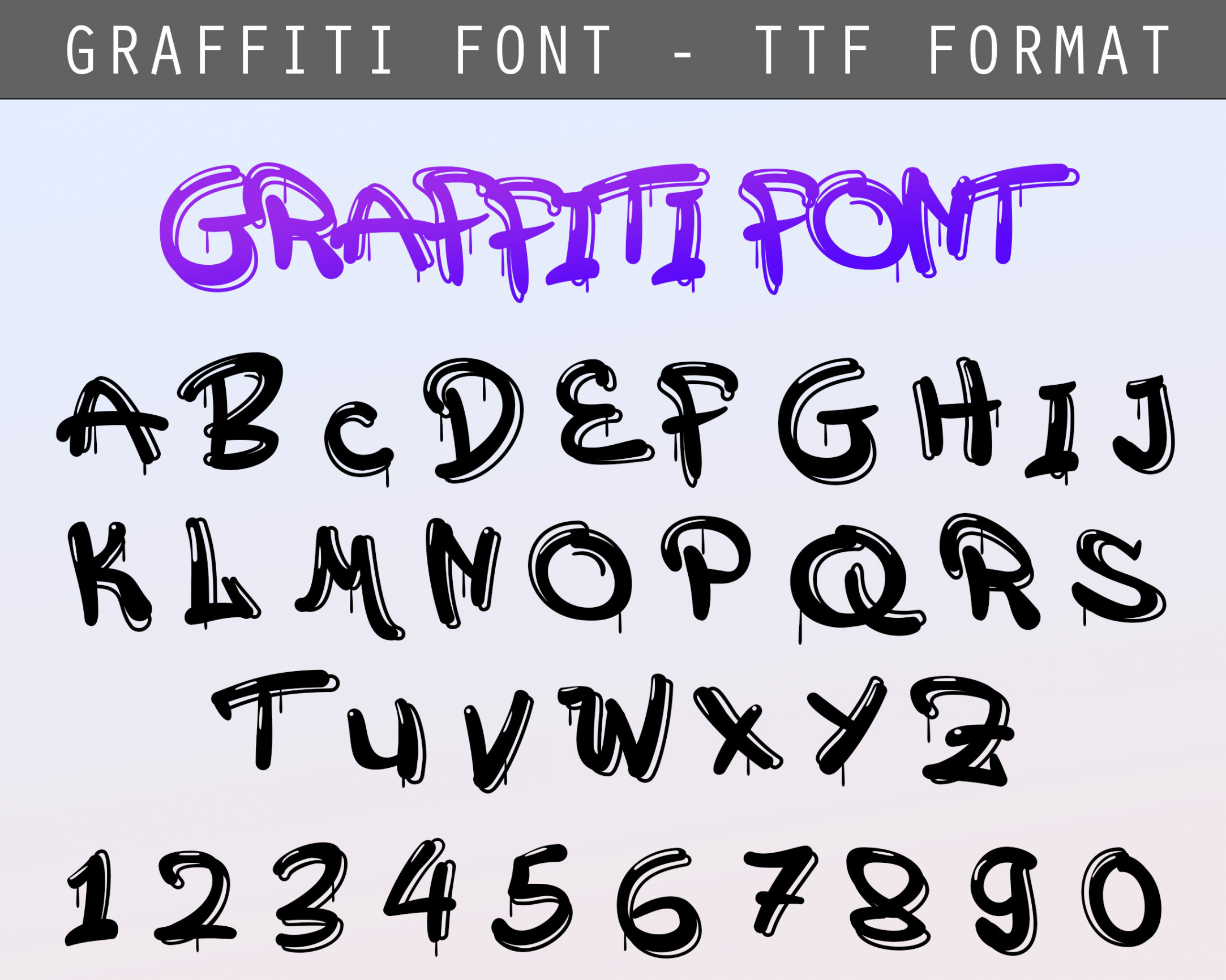 Graffiti Font Urban Font Font Bundle TTF Alphabet Letters