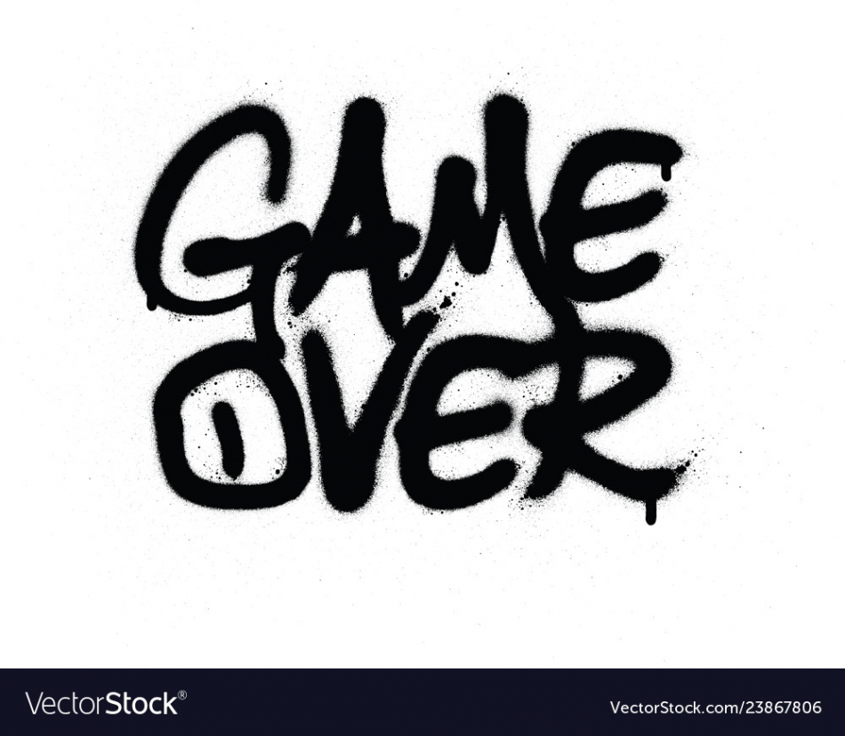 Graffiti game over text sprayed in black Vector Image