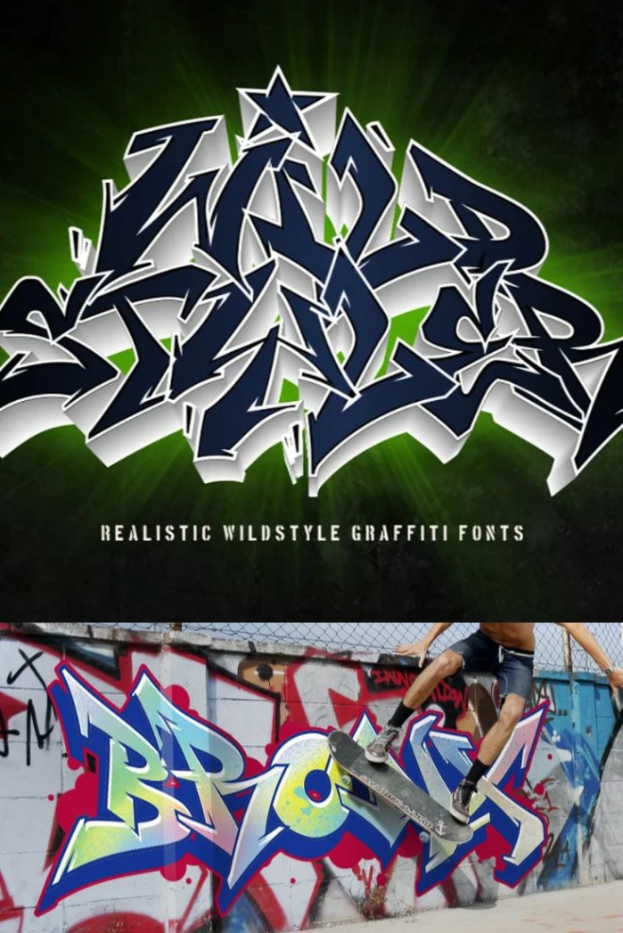 Graffiti Inspired fonts  Wildstyler  Graffiti font, Graffiti