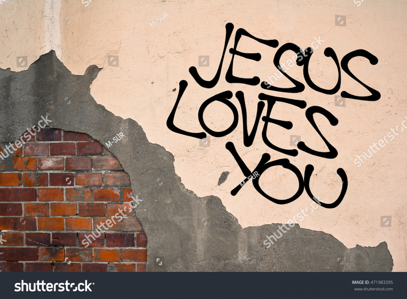 Graffiti Jesus Loves You Images, Stock Photos, D objects