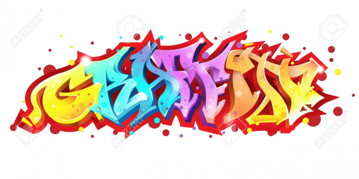 Graffiti Lettering On White Background. Street Art Style